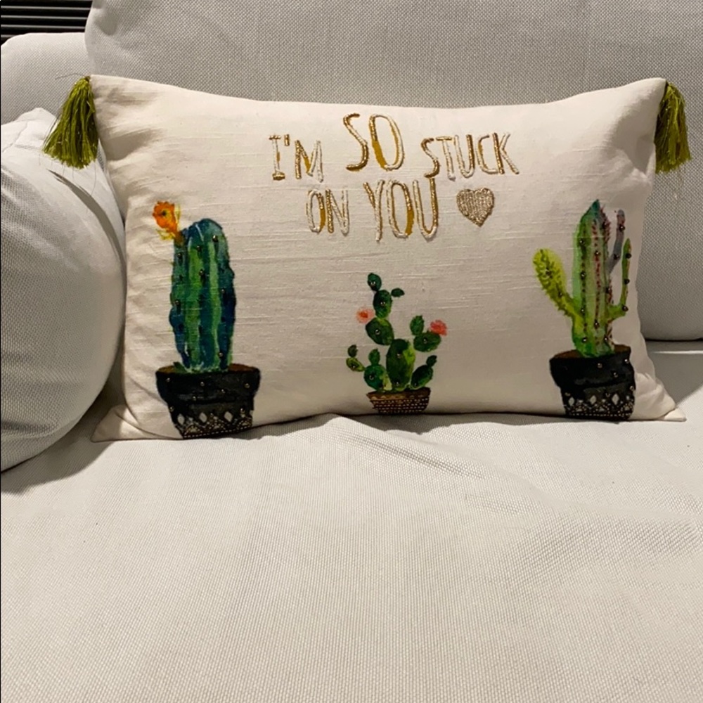 “I’m so stuck on you” Cactus Throw Pillow